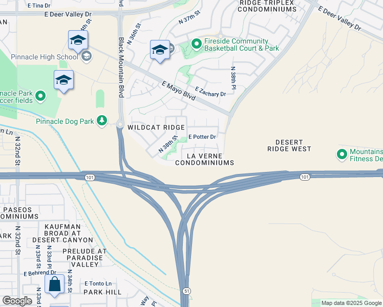map of restaurants, bars, coffee shops, grocery stores, and more near 20660 North 40th Street in Phoenix