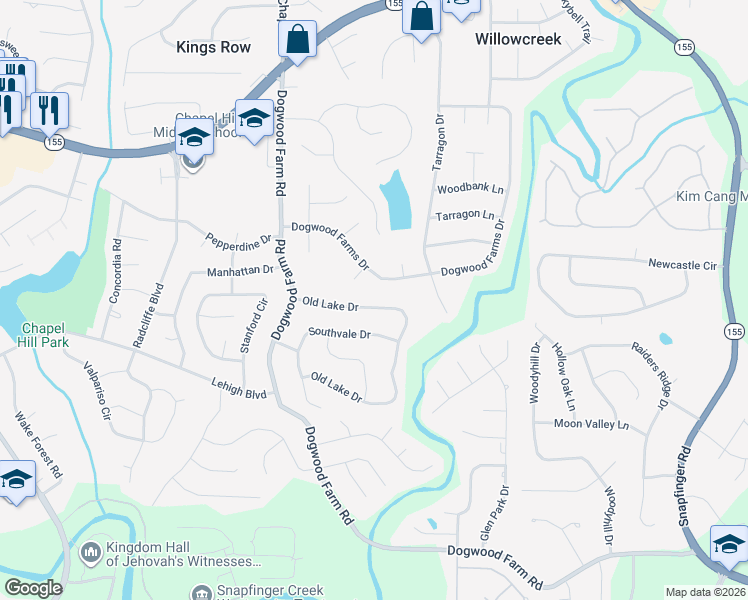 map of restaurants, bars, coffee shops, grocery stores, and more near 4358 Old Lake Drive in Decatur