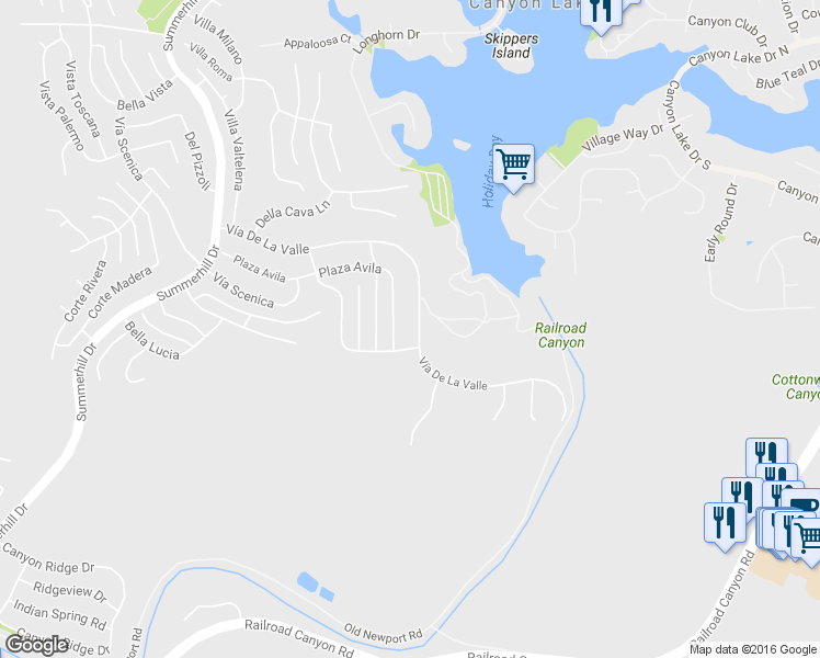 map of restaurants, bars, coffee shops, grocery stores, and more near in Lake Elsinore