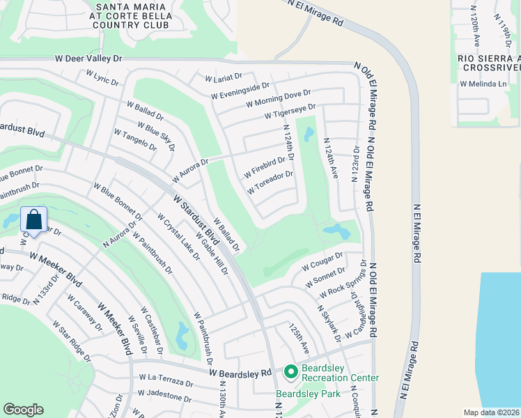 map of restaurants, bars, coffee shops, grocery stores, and more near 12438 West Spring Ridge Drive in Sun City West