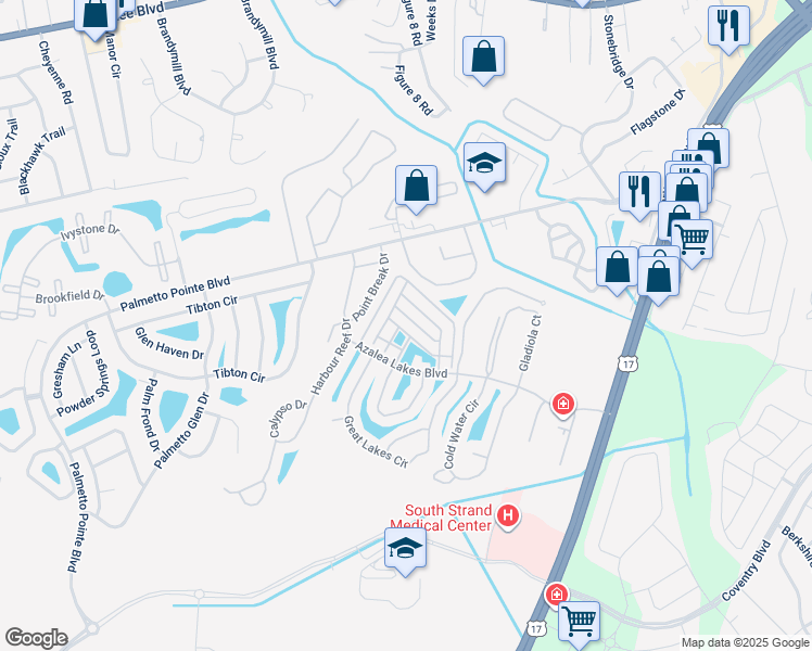 map of restaurants, bars, coffee shops, grocery stores, and more near 760 Santo Drive in Myrtle Beach
