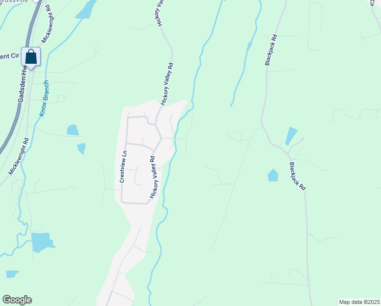 map of restaurants, bars, coffee shops, grocery stores, and more near 1005 Brooke Lane in Trussville