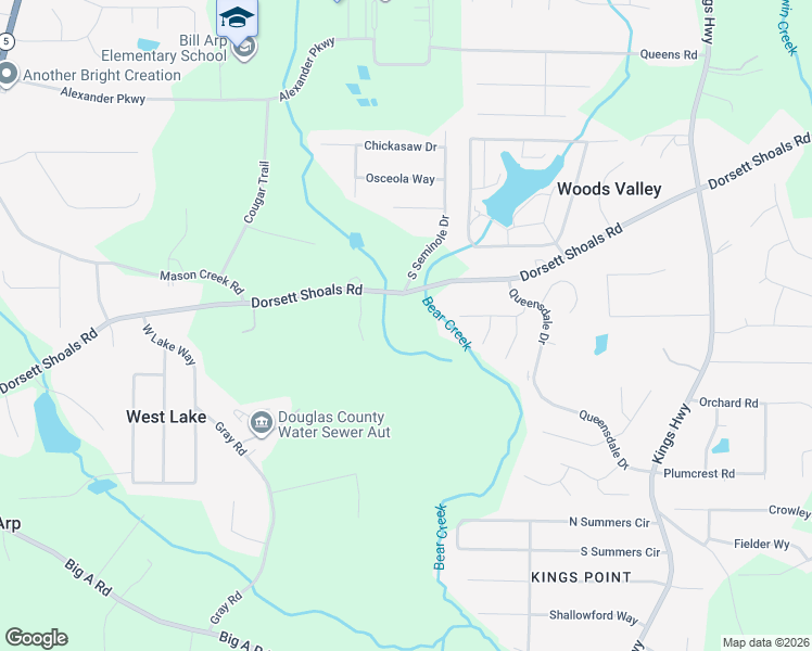 map of restaurants, bars, coffee shops, grocery stores, and more near 6463 Dorsett Shoals Road in Douglasville