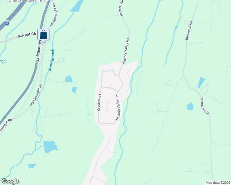 map of restaurants, bars, coffee shops, grocery stores, and more near 990 Hickory Valley Road in Trussville