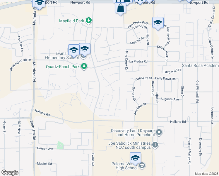 map of restaurants, bars, coffee shops, grocery stores, and more near 30685 White Pines Drive in Menifee