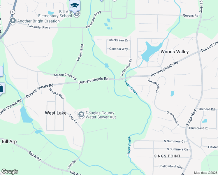 map of restaurants, bars, coffee shops, grocery stores, and more near 4820 Blue Rock Court in Douglasville