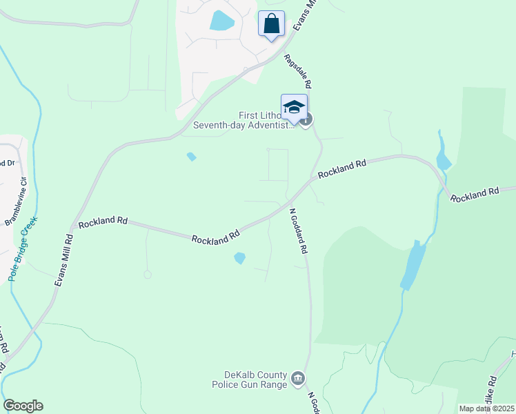 map of restaurants, bars, coffee shops, grocery stores, and more near 3683 Roman Woods Drive in Lithonia