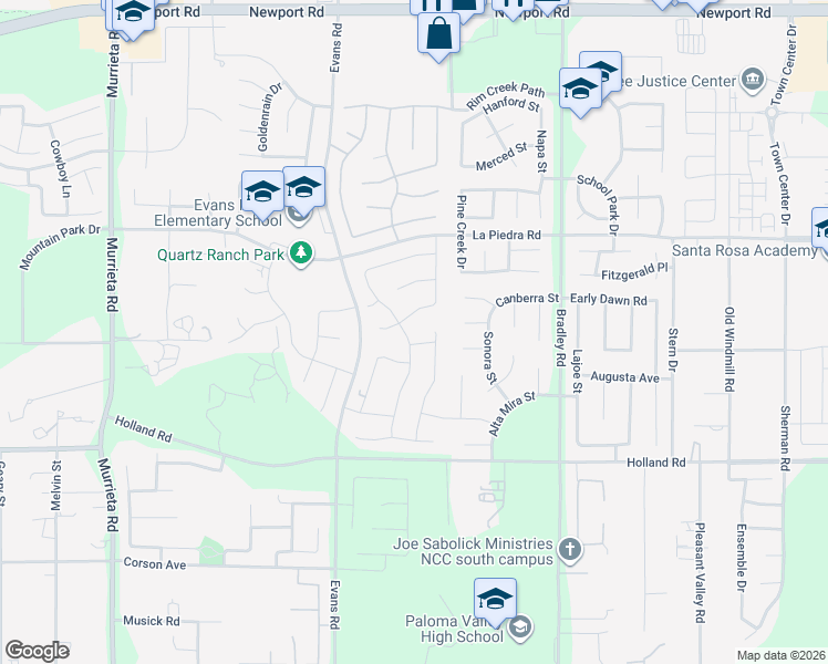 map of restaurants, bars, coffee shops, grocery stores, and more near in Menifee