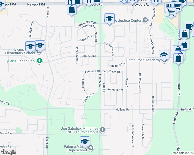 map of restaurants, bars, coffee shops, grocery stores, and more near 30686 Tierra Linda Court in Menifee