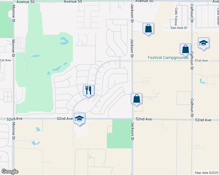 map of restaurants, bars, coffee shops, grocery stores, and more near 82810 Spirit Mountain Drive in Indio