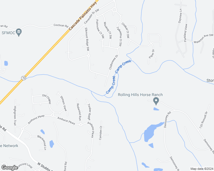 map of restaurants, bars, coffee shops, grocery stores, and more near 2924 Chilhowee Drive in Atlanta