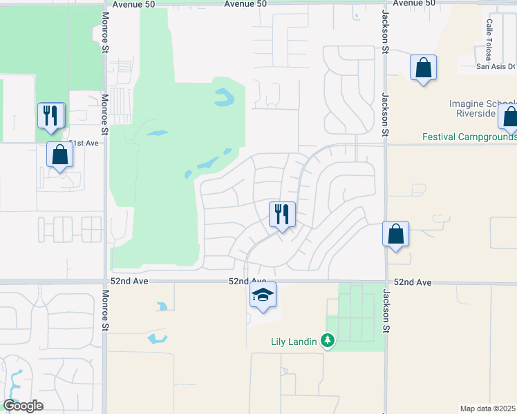 map of restaurants, bars, coffee shops, grocery stores, and more near 51470 Clubhouse Drive in Indio