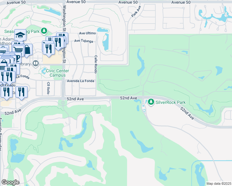 map of restaurants, bars, coffee shops, grocery stores, and more near 78850 Citrus in La Quinta