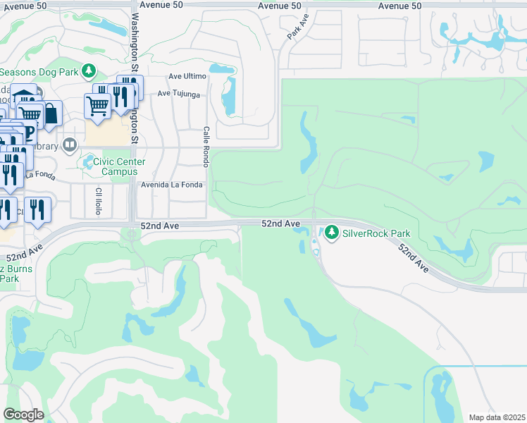 map of restaurants, bars, coffee shops, grocery stores, and more near 78870 Citrus in La Quinta