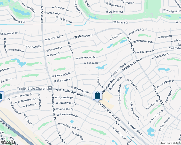 map of restaurants, bars, coffee shops, grocery stores, and more near 14420 West Sky Hawk Drive in Sun City West