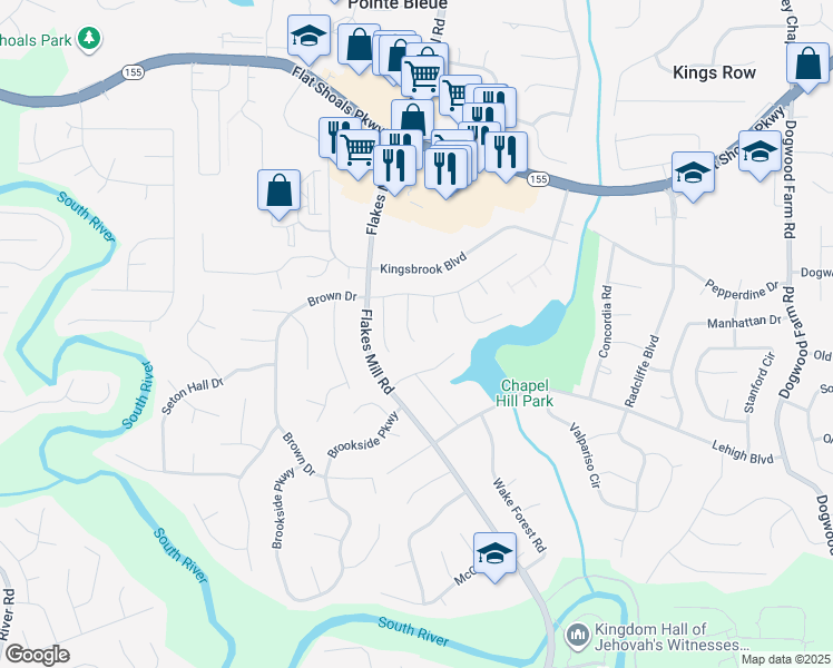 map of restaurants, bars, coffee shops, grocery stores, and more near 3654 Silver Springs Court in Decatur
