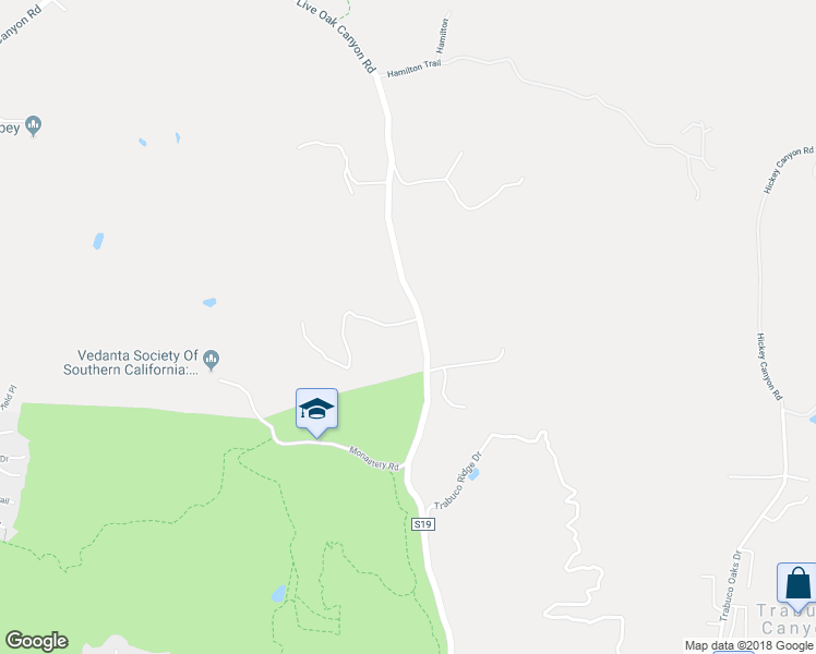 map of restaurants, bars, coffee shops, grocery stores, and more near 19735 Live Oak Canyon Road in Trabuco Canyon