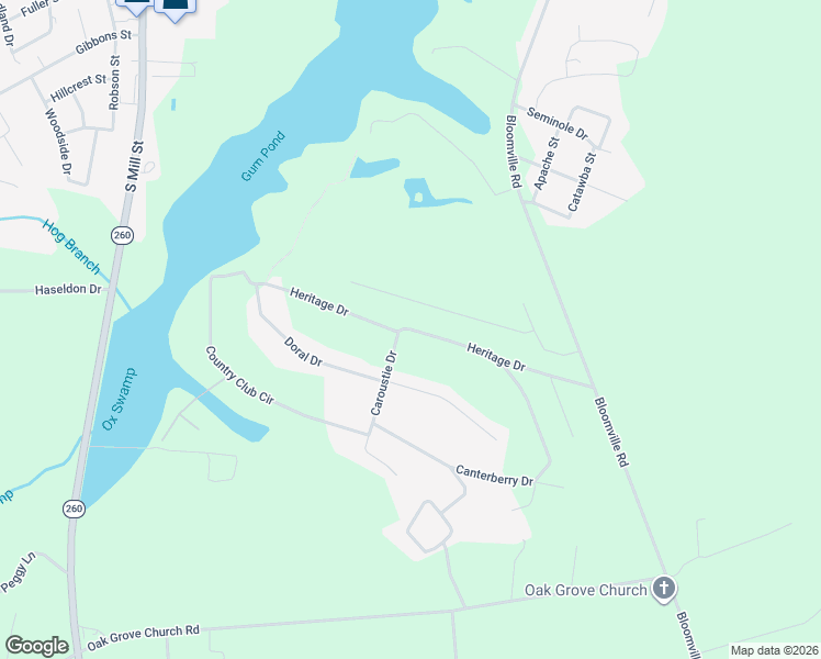 map of restaurants, bars, coffee shops, grocery stores, and more near Heritage Drive in Manning