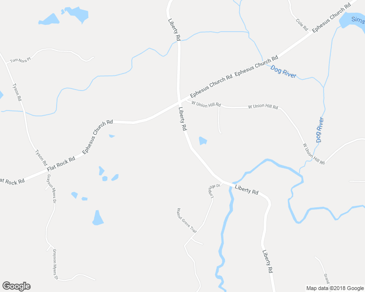 map of restaurants, bars, coffee shops, grocery stores, and more near 4755 Liberty Road in Villa Rica