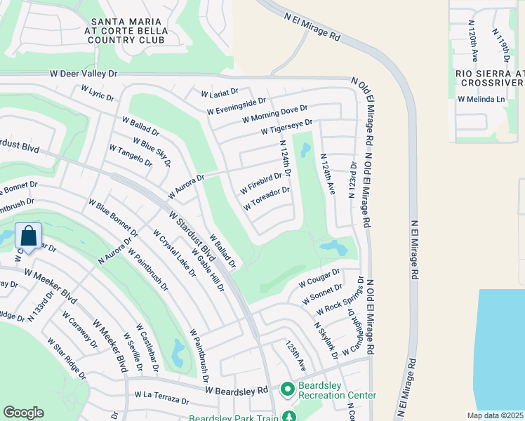 map of restaurants, bars, coffee shops, grocery stores, and more near 12438 West Spring Ridge Drive in Sun City West