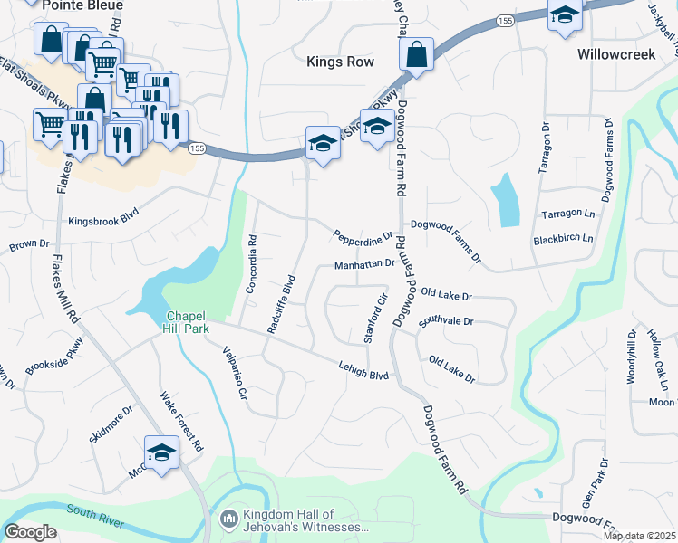 map of restaurants, bars, coffee shops, grocery stores, and more near 3657 Tufts Run in Decatur