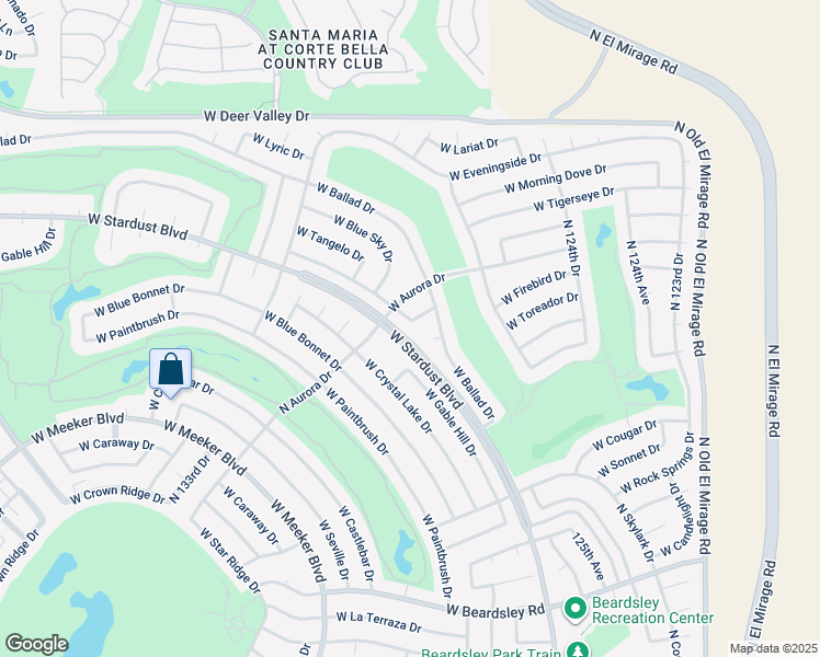 map of restaurants, bars, coffee shops, grocery stores, and more near 12817 West Ballad Drive in Sun City West