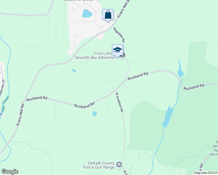 map of restaurants, bars, coffee shops, grocery stores, and more near 3660 Roman Woods Drive in Stonecrest