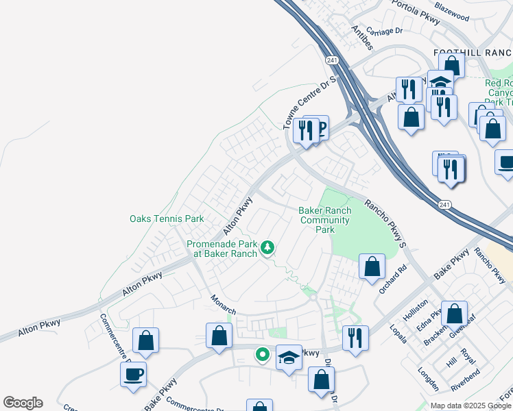 map of restaurants, bars, coffee shops, grocery stores, and more near 11 Juniper in Lake Forest