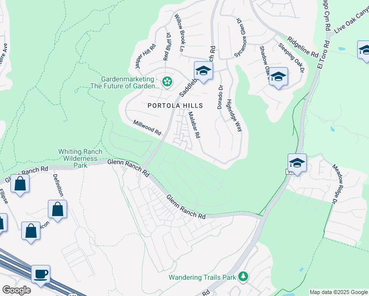 map of restaurants, bars, coffee shops, grocery stores, and more near 28524 Sorano Cove in Lake Forest