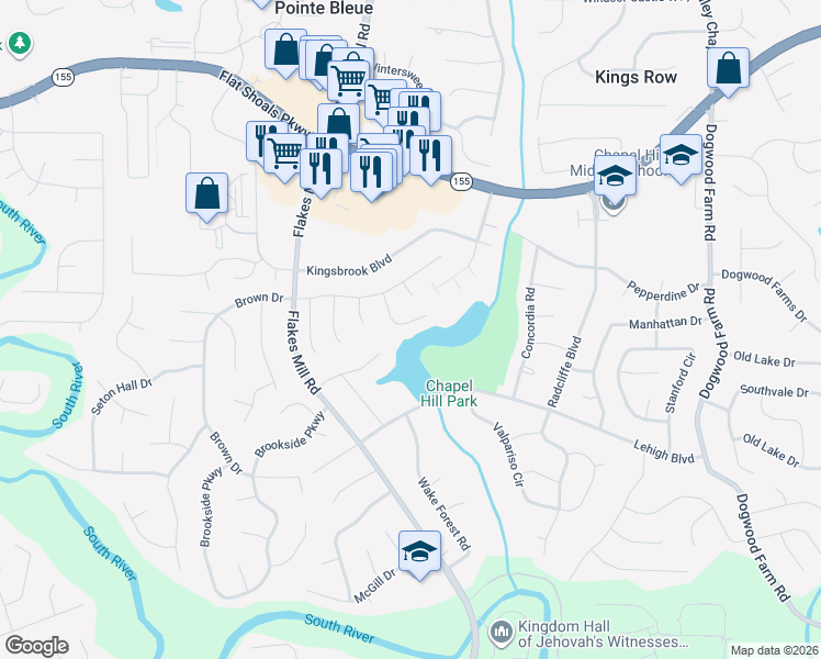 map of restaurants, bars, coffee shops, grocery stores, and more near 3691 Sapphire Court in Decatur