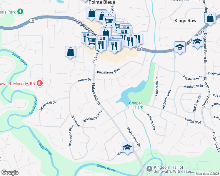 map of restaurants, bars, coffee shops, grocery stores, and more near 3647 Diamond Circle in Decatur