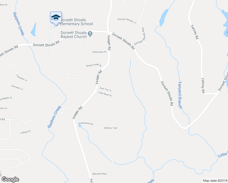 map of restaurants, bars, coffee shops, grocery stores, and more near 5570 Doe Trot Tr in Douglasville