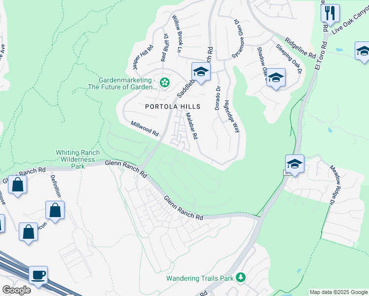 map of restaurants, bars, coffee shops, grocery stores, and more near 28524 Sorano Cove in Lake Forest