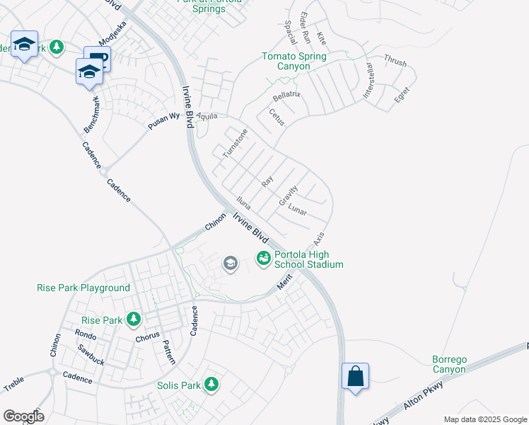 map of restaurants, bars, coffee shops, grocery stores, and more near in Irvine