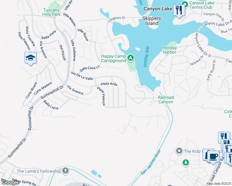 map of restaurants, bars, coffee shops, grocery stores, and more near 19 Plaza Modena in Lake Elsinore