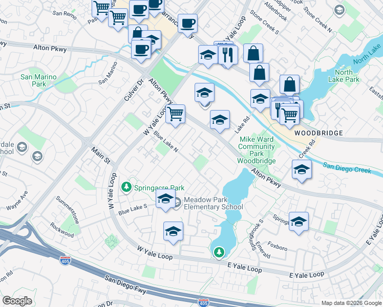 map of restaurants, bars, coffee shops, grocery stores, and more near 1 Smokestone in Irvine
