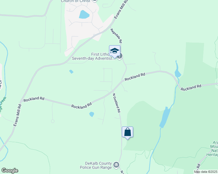 map of restaurants, bars, coffee shops, grocery stores, and more near 3660 Roman Woods Drive in Stonecrest