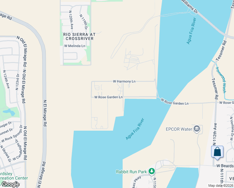 map of restaurants, bars, coffee shops, grocery stores, and more near 11702 West Rose Garden Lane in Sun City