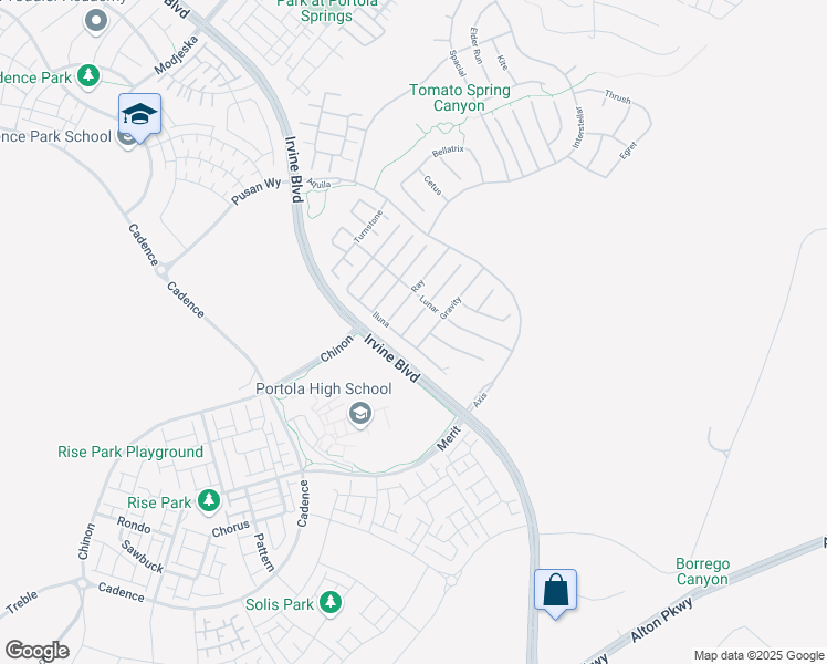 map of restaurants, bars, coffee shops, grocery stores, and more near in Irvine