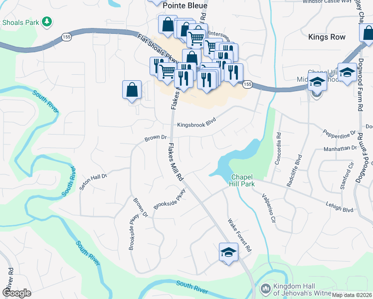 map of restaurants, bars, coffee shops, grocery stores, and more near 3645 Silver Springs Court in Decatur