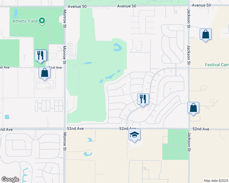 map of restaurants, bars, coffee shops, grocery stores, and more near 82395 Crane Dr in Indio