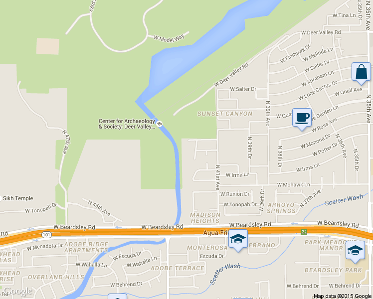 map of restaurants, bars, coffee shops, grocery stores, and more near 4221 West Ross Avenue in Glendale