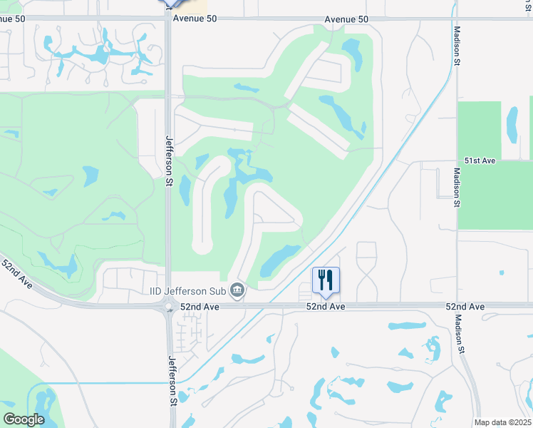 map of restaurants, bars, coffee shops, grocery stores, and more near 80350 Vía Castellana in La Quinta