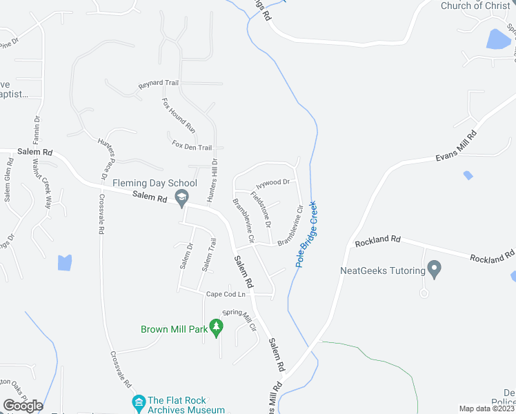 map of restaurants, bars, coffee shops, grocery stores, and more near 5749 Fieldstone Drive in Stonecrest