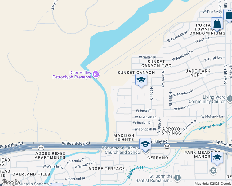 map of restaurants, bars, coffee shops, grocery stores, and more near 4221 West Ross Avenue in Glendale