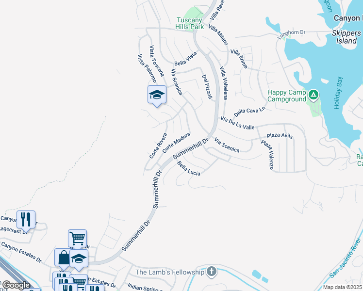 map of restaurants, bars, coffee shops, grocery stores, and more near 2 Corte Madera in Lake Elsinore