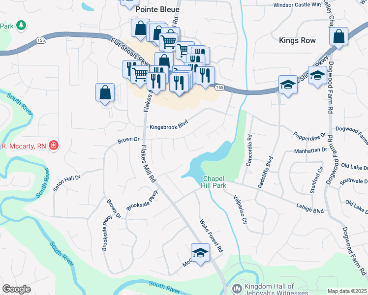 map of restaurants, bars, coffee shops, grocery stores, and more near 3651 Sapphire Court in Decatur