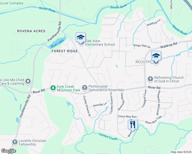 map of restaurants, bars, coffee shops, grocery stores, and more near 3692 Oakvale Road in Decatur