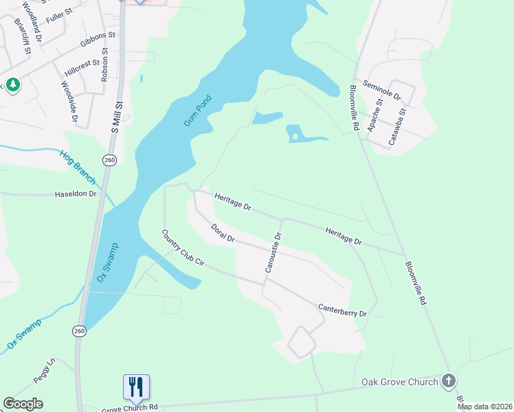 map of restaurants, bars, coffee shops, grocery stores, and more near 1574 Heritage Drive in Manning