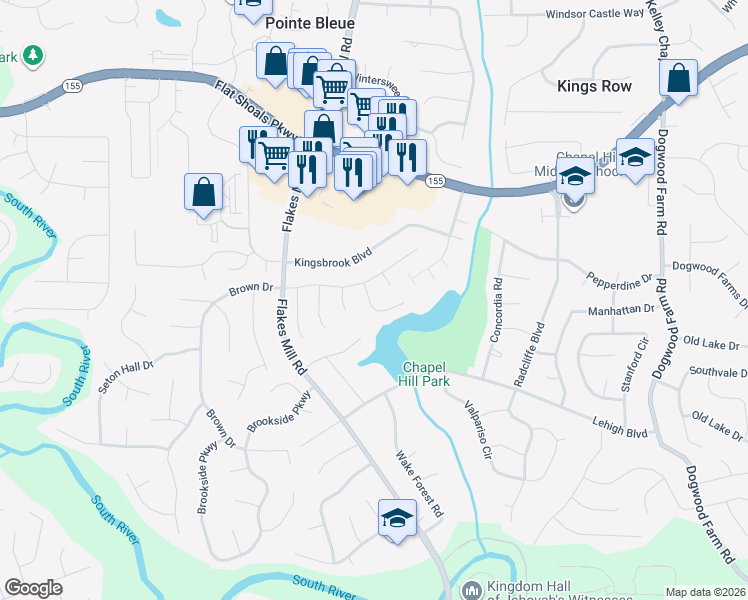 map of restaurants, bars, coffee shops, grocery stores, and more near 3648 Sapphire Court in Decatur